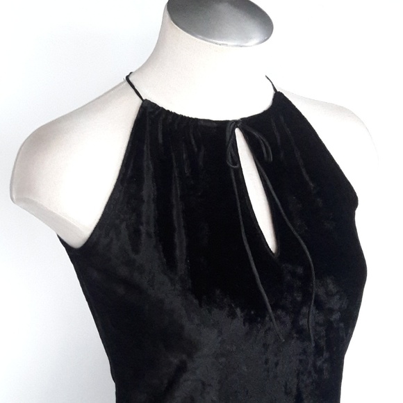 90's EXPRESS Black Velvet Dress Small - Picture 5 of 7